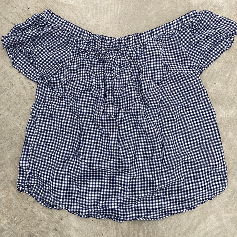 Off the shoulder plaid top
